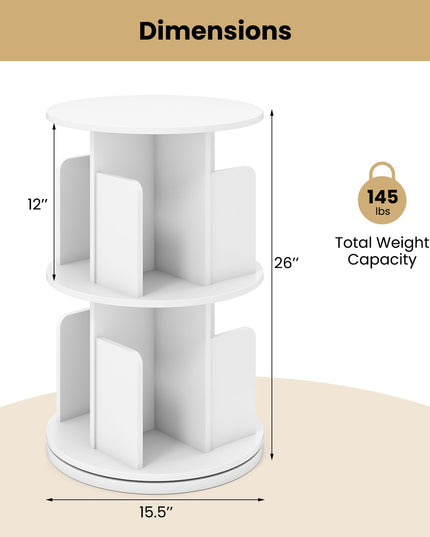 Giantex 3 Tier Rotating Bookshelf for Living Room Bedroom