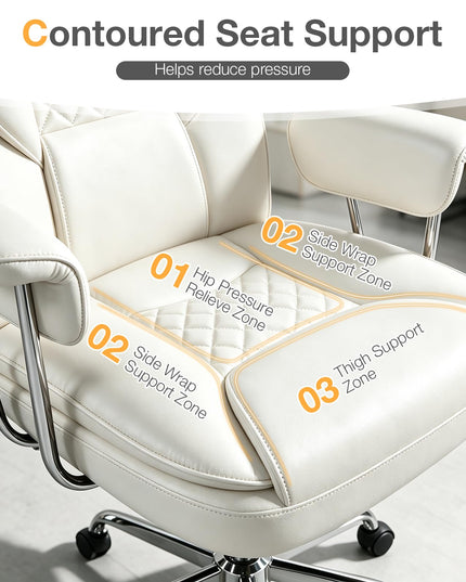GIANTEX Big and Tall Office Chair with Footrest & Pocket Spring Seat