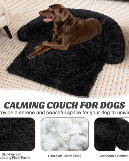 Giantex Calming Dog Bed - Fluffy Plush Pet Bed for Couch, Removable Washable Cover