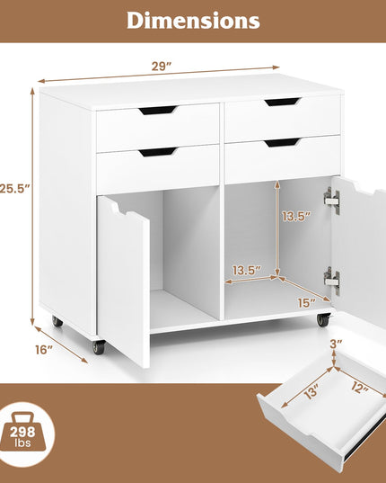 Giantex Rolling Printer Stand with 2 Lockable Wheels