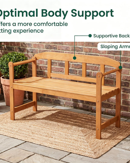 Giantex Outdoor Bench for Patio 2-Person Wood Garden Bench