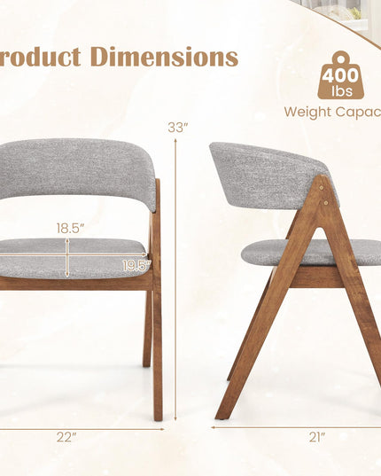 Giantex Wooden Dining Chairs, Modern Padded Kitchen Chairs w/Curved Backrest & Rubber Wood Frame