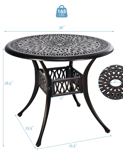 Table de bistro Giantex, table de salle à manger ronde en fonte d'aluminium