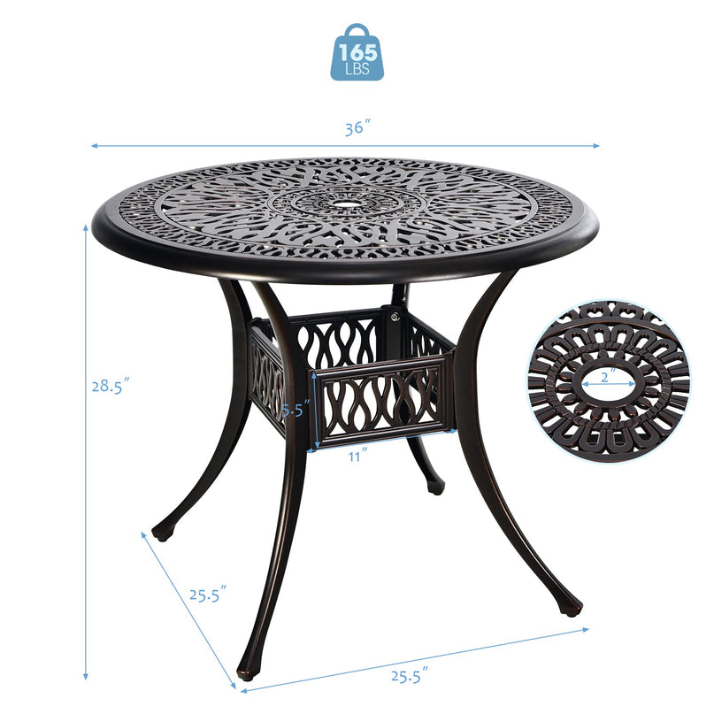 Giantex Bistro Table, Cast Aluminum Round Dining Table