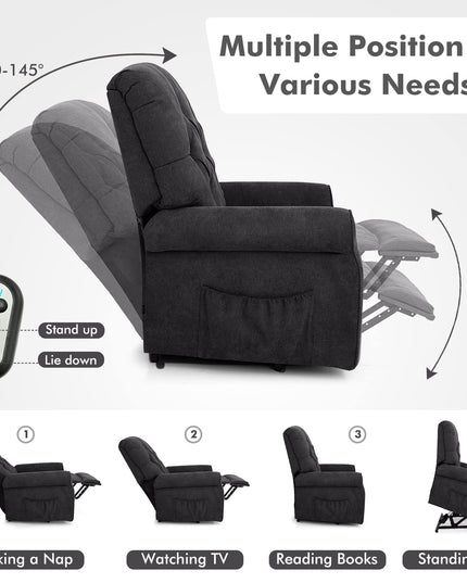 Giantex Power Lift Chair Electric Recliner for Elderly, Adjustable Backrest Footrest