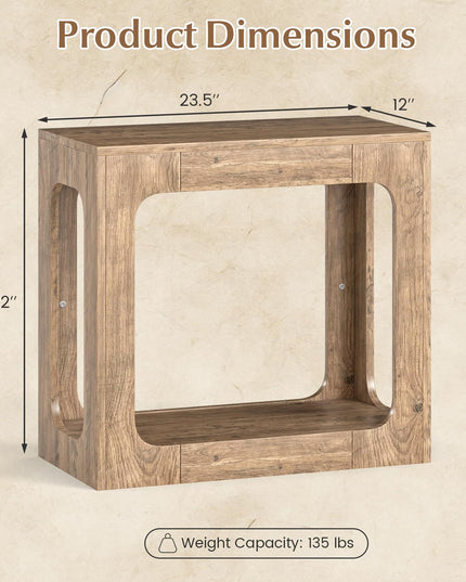 Giantex 2 Tier Farmhouse Side Table with Open Storage Shelf