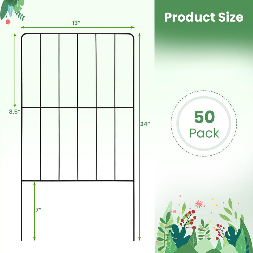 GIANTEX 24"H Decorative Metal Garden Fence