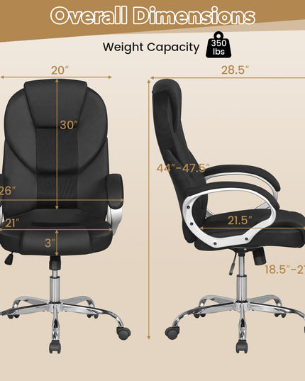 Giantex Ergonomic Mesh Executive Chair with Padded Armrests & Rocking Backrest