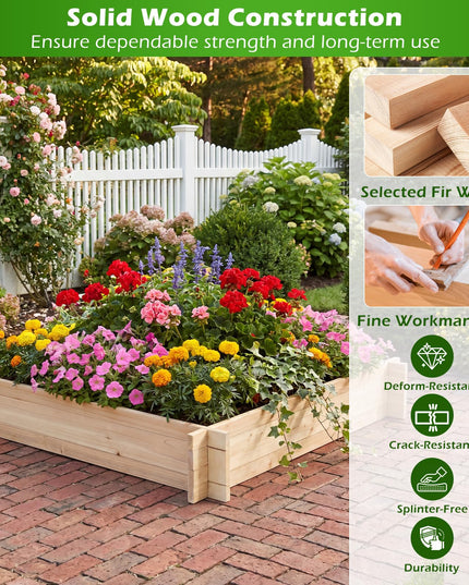 Giantex 40" x 40" Wooden Raised Garden Bed