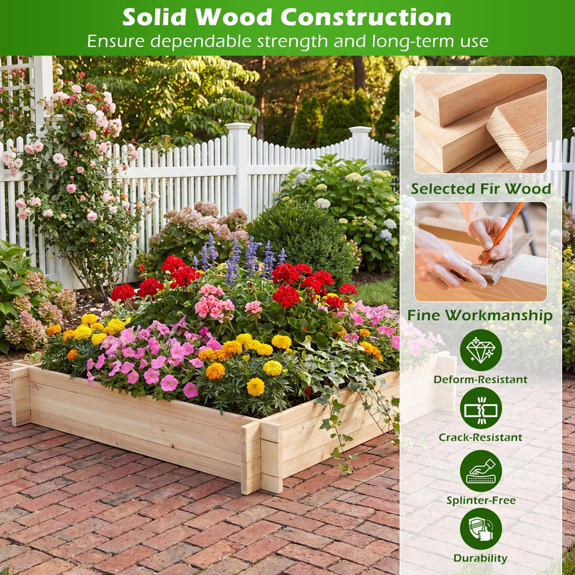 Giantex 40" x 40" Wooden Raised Garden Bed