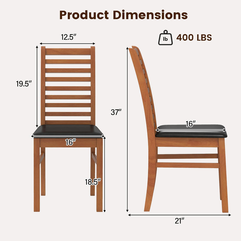 Giantex Wooden Dining Chairs Set of 2/4 for Living Room