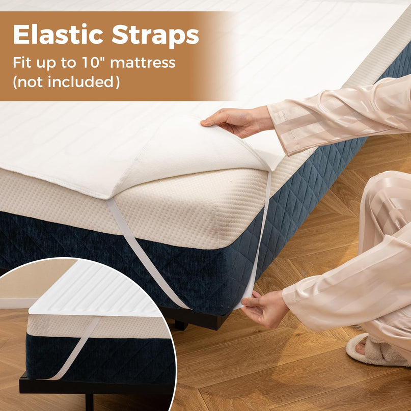 Giantex Heated Mattress Pad, 9 Heat Setting, 9-Hour Auto Off, Overheat Protection, White, Twin Size, 76” x 39”