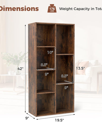 Giantex Floor Standing Open Bookshelf w/Storage Shelves