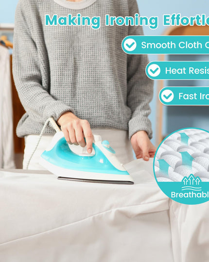 Giantex Foldable Ironing Board with Iron Rest, Heat Resistant Cover, 48.5" x 15.5" Ironing Surface, 27"-36" Adjustable Heights