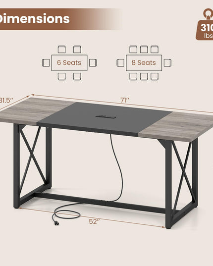Giantex 6FT Conference Table with Power Outlets