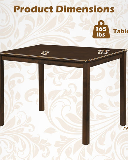 Giantex  43.5" Solid Rubber Wood Kitchen Table