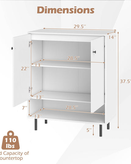 Giantex Sideboard Buffet Cabinet with Adjustable Shelf & Anti Tipping Kit