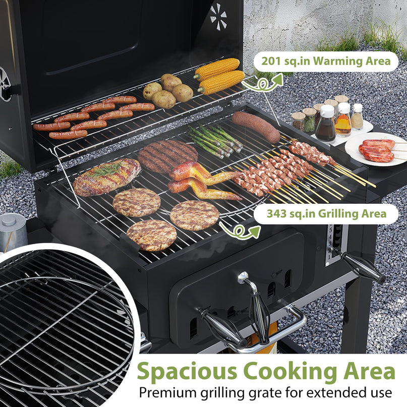 Giantex 24" Charcoal BBQ Grill with Adjustable Charcoal Tray