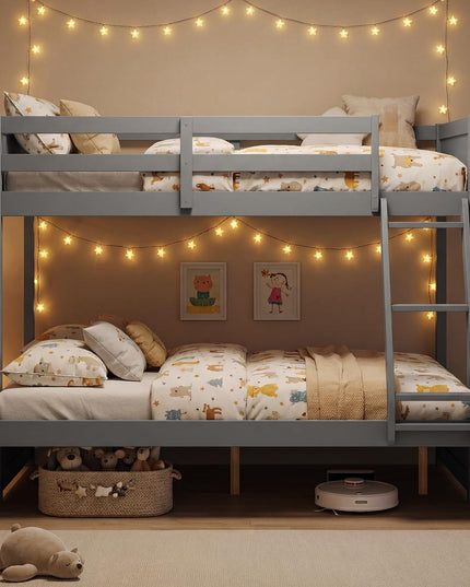 Giantex Twin Over Fulll Bunk Bed Wood Bunk Bed
