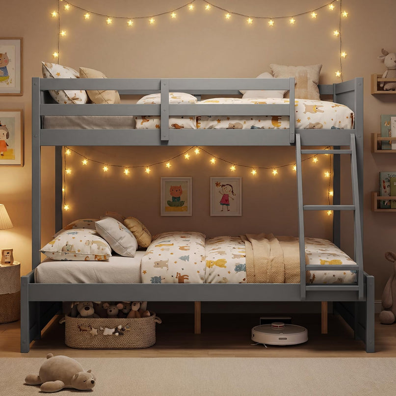 Giantex Twin Over Fulll Bunk Bed Wood Bunk Bed