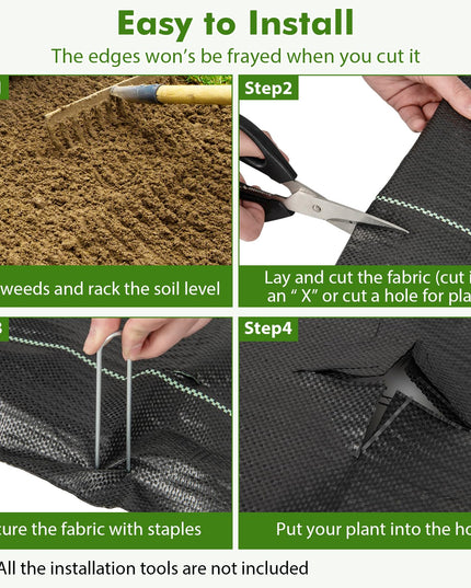 Giantex 6.5x330 FT Weed Barrier Landscape Fabric, 3.2OZ Heavy-Duty Permeable Woven PP Ground Cover