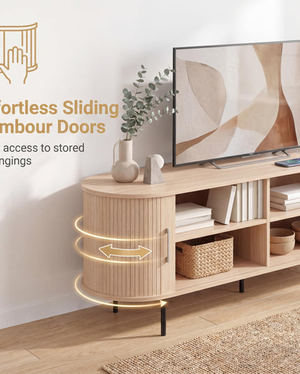 Giantex Mid Century Curved Fluted TV Stand for TVs up to 60"