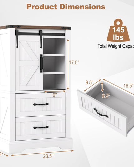 Giantex Bathroom Storage Cabinet w/Sliding Barn Door for Living Room