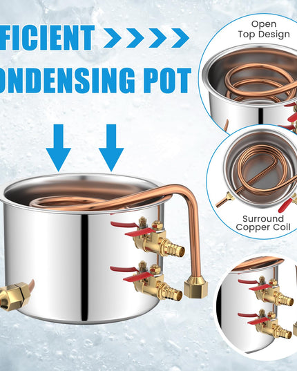 Giantex 5 or 10 Gal Alcohol Still,2 Pots Stainless Steel Alcohol Still, Multi-purpose Home Brewing Kit for DIY Whiskey, Brandy, Beer, Silver