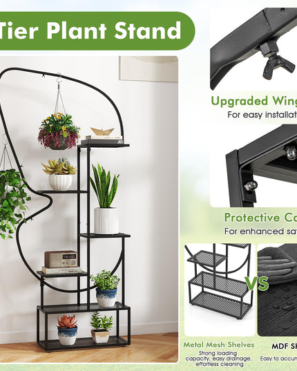 Giantex Lot de 2 supports à plantes à 6 niveaux pour l'intérieur