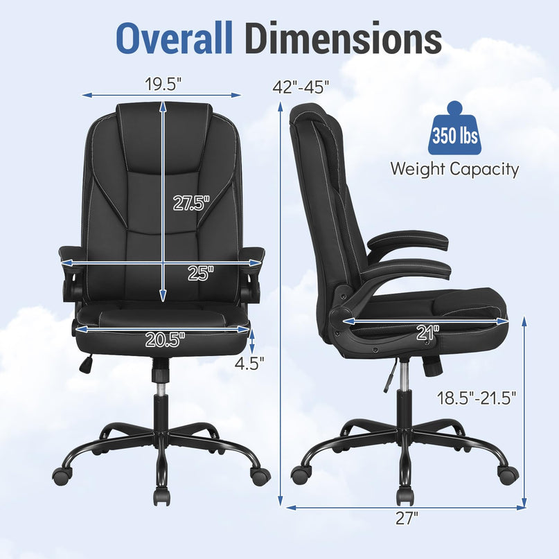 Chaise de bureau ergonomique Giantex avec accoudoirs relevables