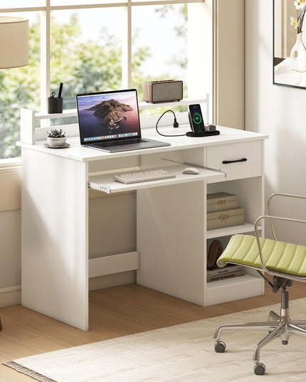 Giantex Modern Home Office Desk with Keyboard Tray PC Laptop Table Workstation