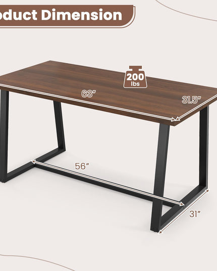 Giantex 63" Large Dining Table for 4-6