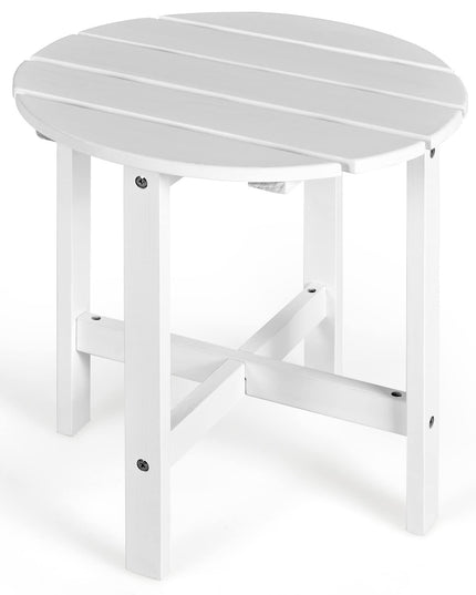 Patio Side Table 18" Outdoor Bistro Table with Stable Cruciform Structure