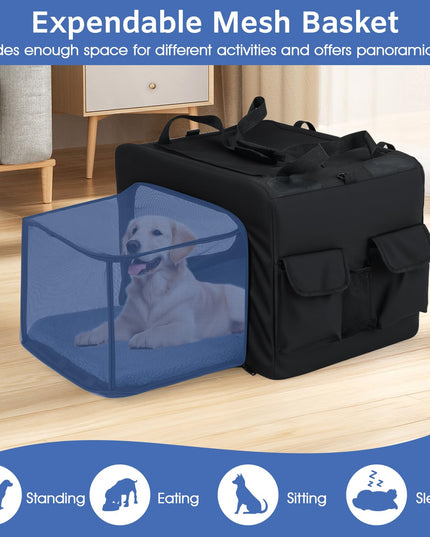 Giantex Portable Dog Crate for Travel Expandable Soft-Sided Pet Carrier with Mesh Windows