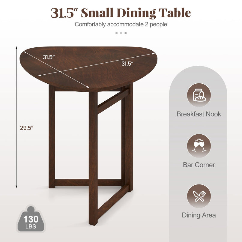 Giantex Table à manger pliante à abattants 80 cm pour 2-3 personnes