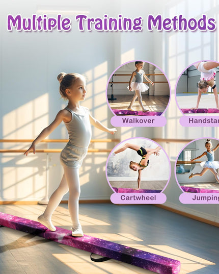 Giantex 8FT Balance Beam, Folding Gymnastics Beam w/Carry Handles
