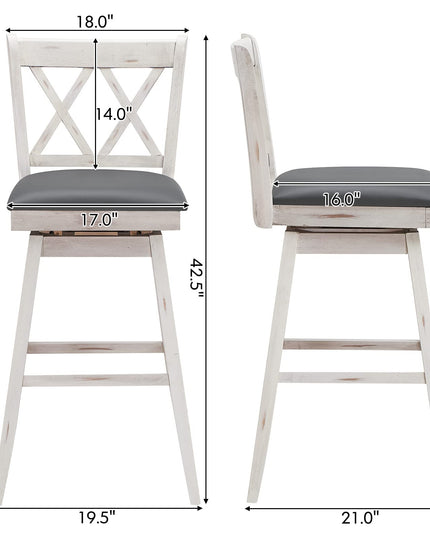 Giantex Bar Stool with Foot Rest Upholstered Cushion & Ergonomic Backrest
