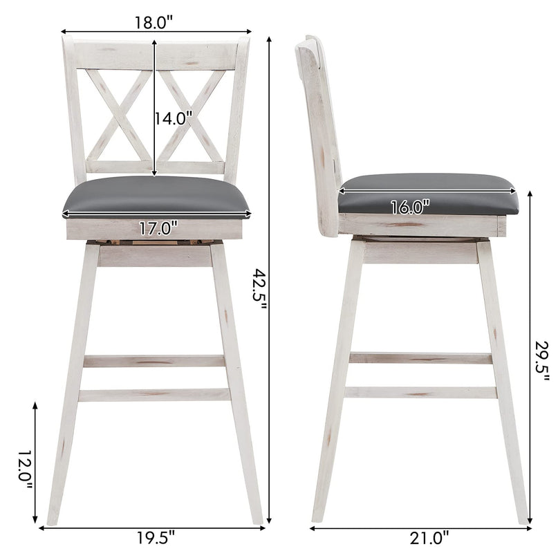 Giantex Bar Stool with Foot Rest Upholstered Cushion & Ergonomic Backrest