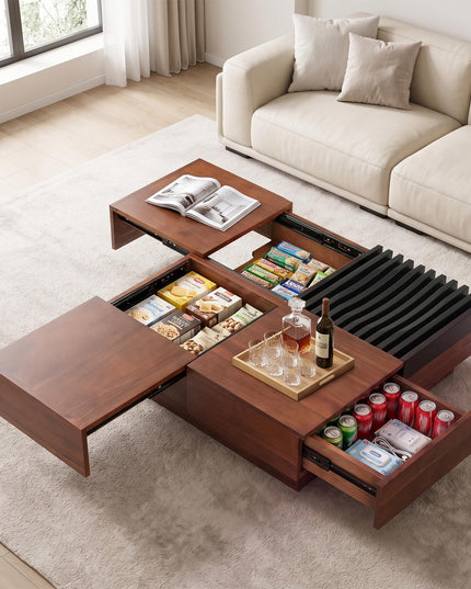 GIANTEX 32" Square Coffee Table with Sliding Top
