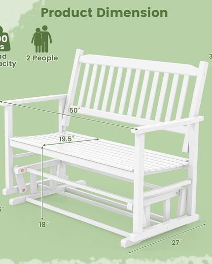 Giantex Outdoor Glider Bench Chair - 2 Person Loveseat