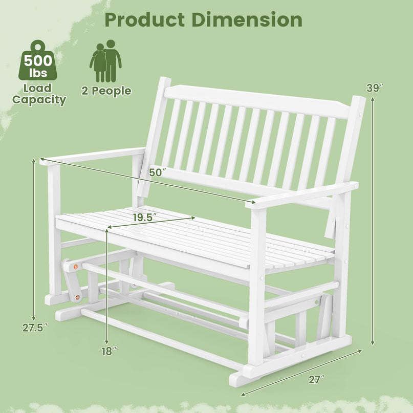 Giantex Outdoor Glider Bench Chair - 2 Person Loveseat