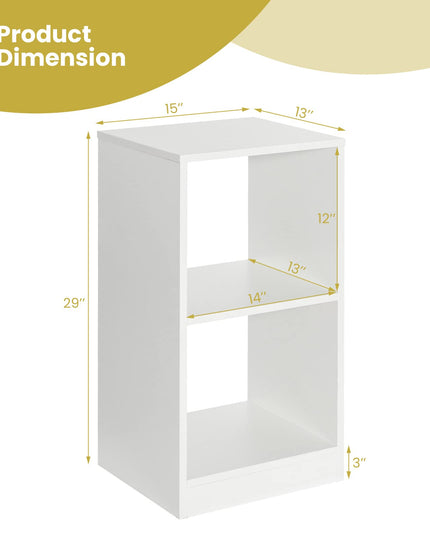 Giantex 2-Pcs 2-Tier White Bookshelf