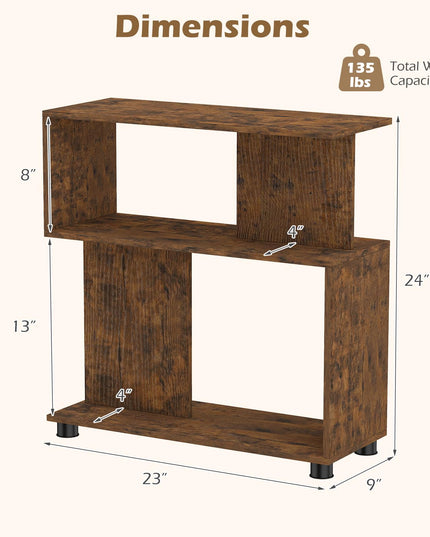 Giantex 3-Tier Geometric Bookshelf for Living Room