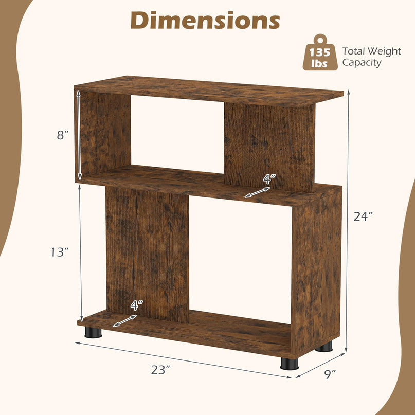 Giantex 3-Tier Geometric Bookshelf for Living Room
