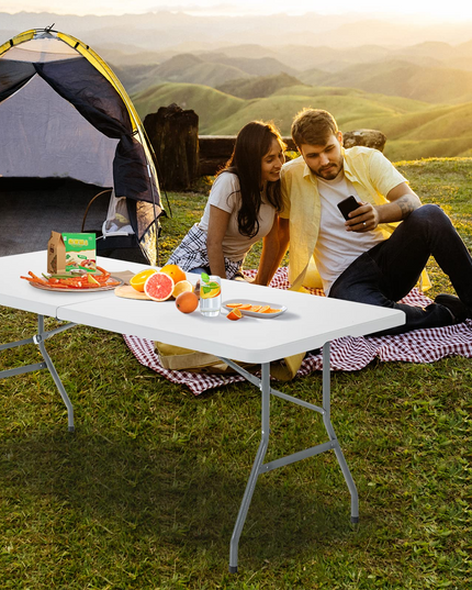 No Assembly  6FT Portable Foldable Tables for Party Camping BBQ