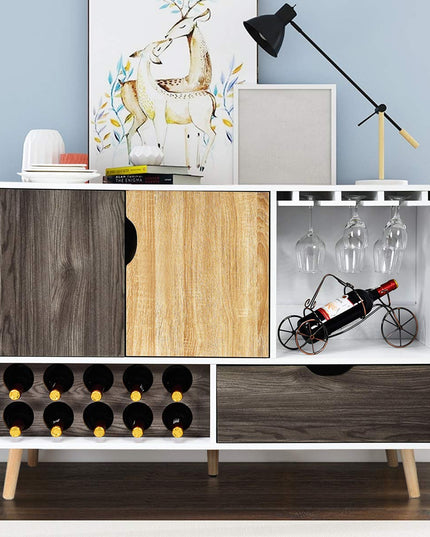Buffet Sideboard, Storage Credenza, Wood Console Table