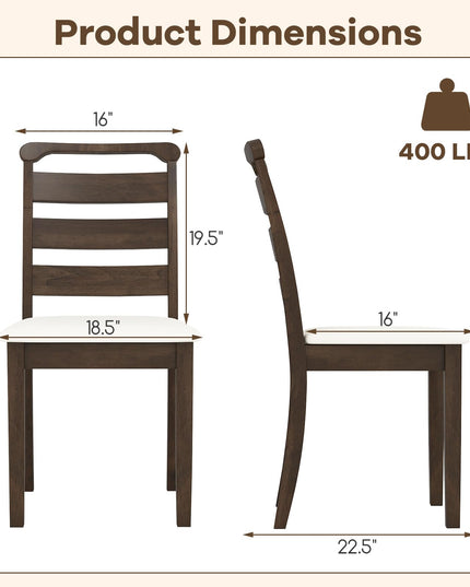 Giantex Wooden Dining Chairs Set of 2/4, Upholstered Kitchen Chairs w/Rubber Wood Frame, Padded Seat