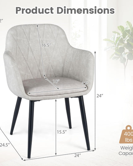 Giantex Dining Chairs Set of 2/4 Upholstered PU Leather Kitchen Chair