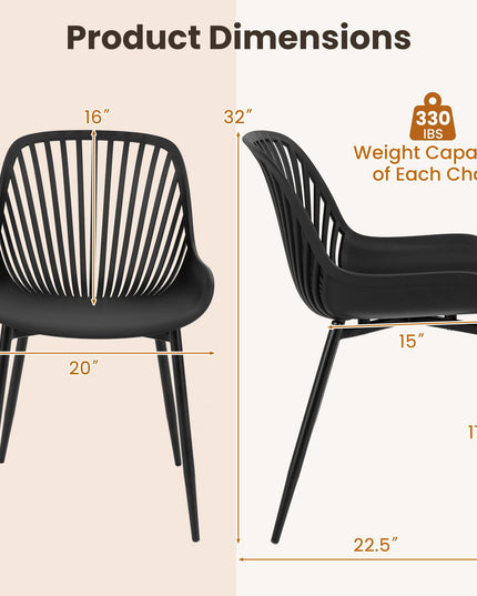 Giantex Black Dining Chairs Set of 4, Modern Kitchen Chairs w/Metal Legs