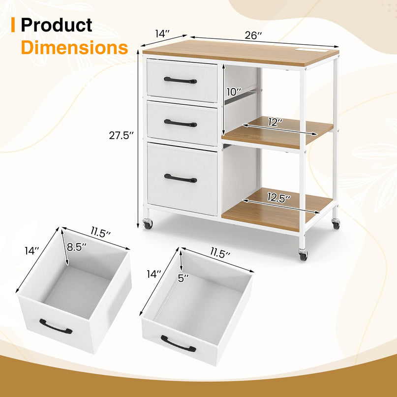 Giantex File Cabinet Printer Stand with Storage for Home Office Organization